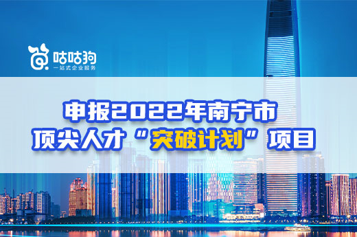 南宁企业补助：关于组织申报2022年南宁市顶尖人才“突破计划”项目的通知-咕咕狗